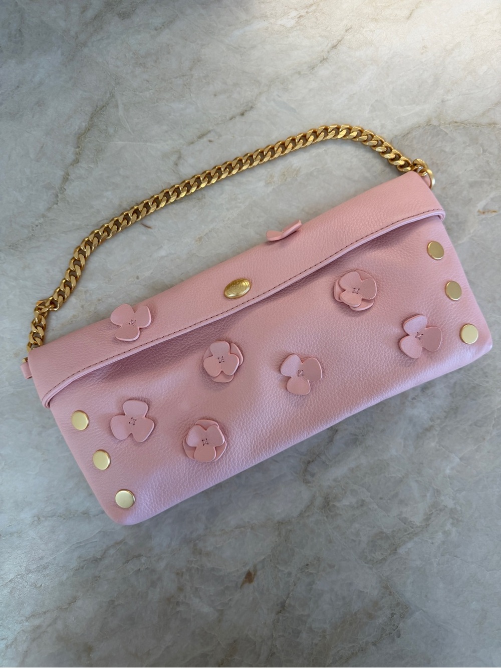 NWOT Hammitt Invitation Brushed Gold Floral Clutch